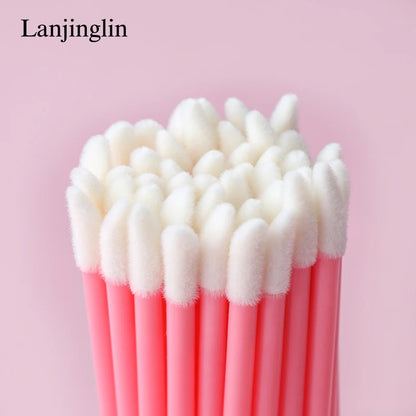 Lanjinglin 5/50 Pcs Disposable Lip Brush Makeup Brushes – Lipstick Applicator Wands & Eyelash Extension Tool, Professional Beauty Accessories