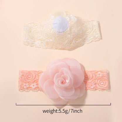 1Pc Baby Nylon Headscarf – Handmade Flower Headband for Newborn Girls, Toddler Elastic Hair Turban