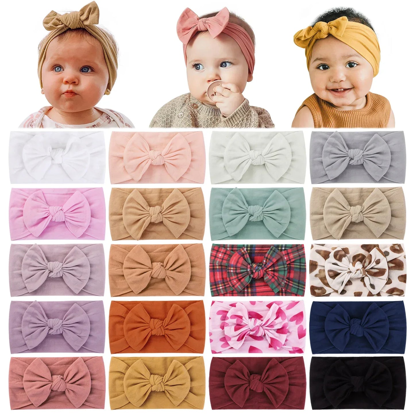 1Pc Baby Nylon Headscarf – Handmade Flower Headband for Newborn Girls, Toddler Elastic Hair Turban