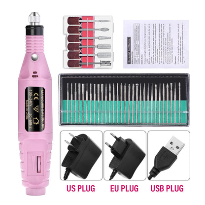 Portable Professional Electric Nail Drill Machine – Manicure & Pedicure Drill Set for Home and Salon Use